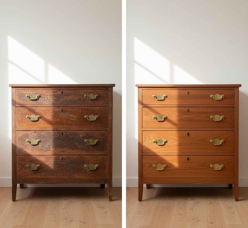 Complete furniture restoration process